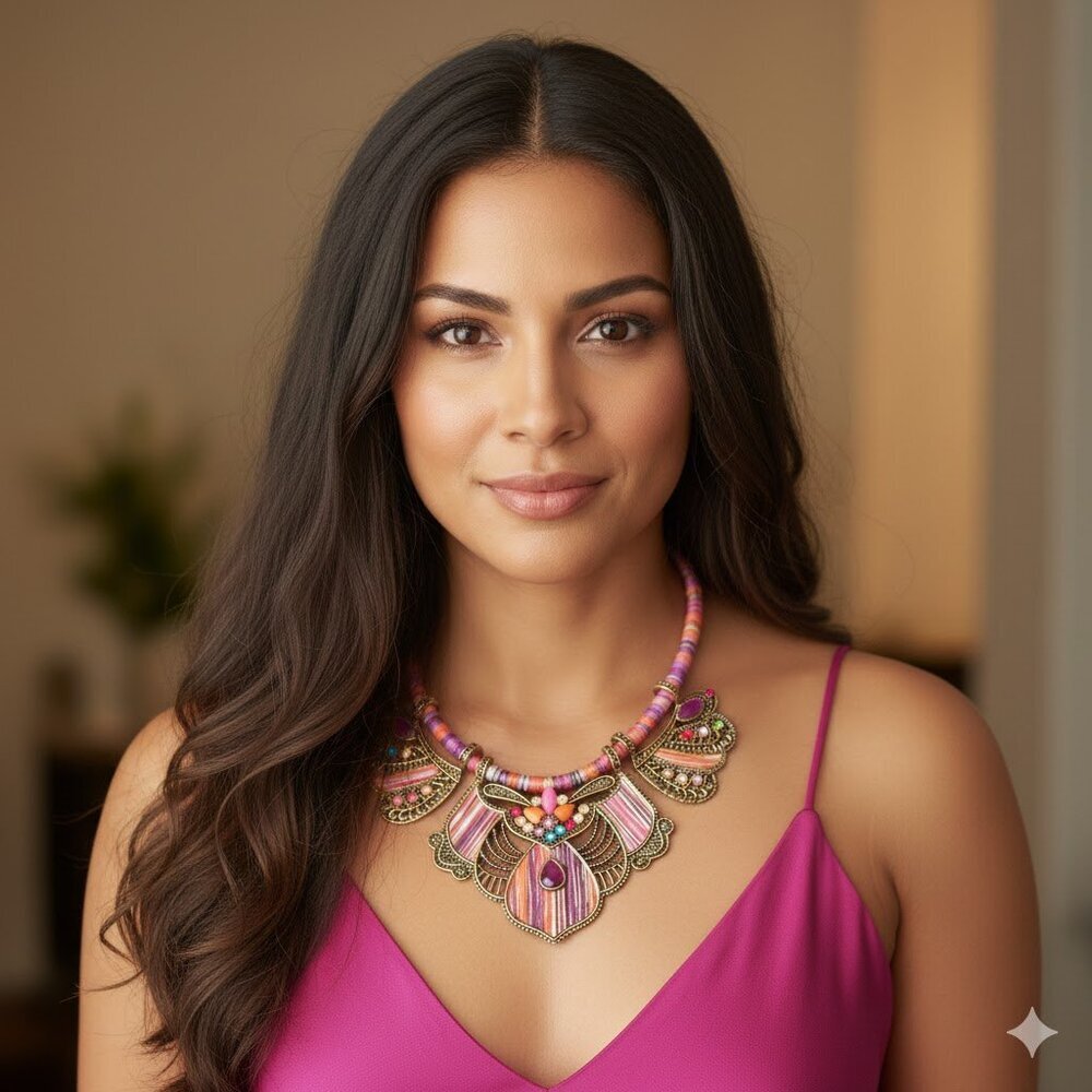 Colorful Beaded Necklace with Intricate Pendant